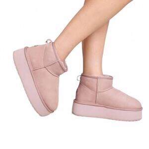 NEW EMU AUSTRALIA women's stinger micro flatform boot in cameo rose